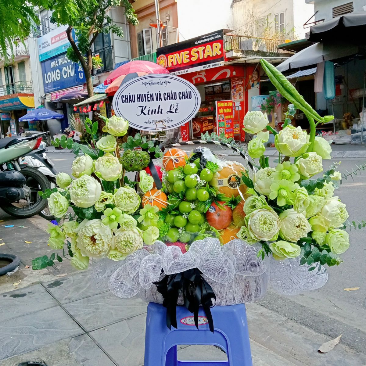 giỏ hoa quả thắp hương 2025